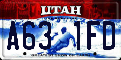 UT license plate A631FD