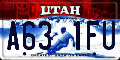 UT license plate A631FU