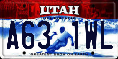 UT license plate A631WL