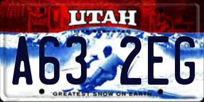 UT license plate A632EG