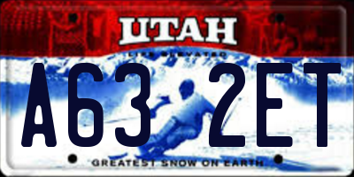 UT license plate A632ET