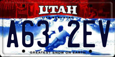 UT license plate A632EV