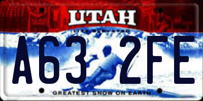 UT license plate A632FE