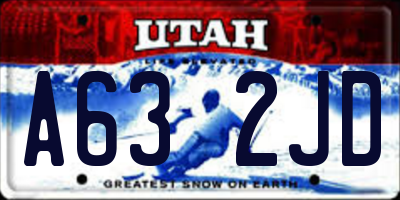 UT license plate A632JD