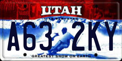 UT license plate A632KY