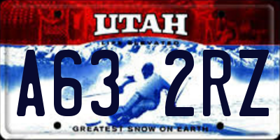 UT license plate A632RZ