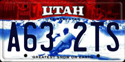UT license plate A632TS