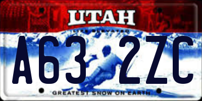 UT license plate A632ZC