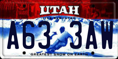 UT license plate A633AW