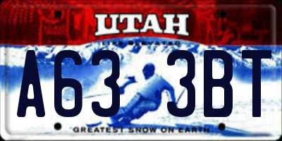 UT license plate A633BT