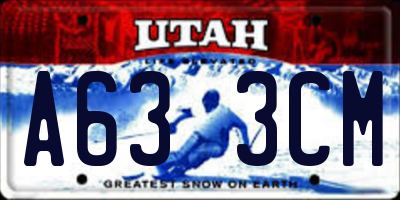 UT license plate A633CM