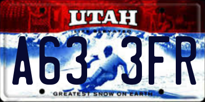 UT license plate A633FR