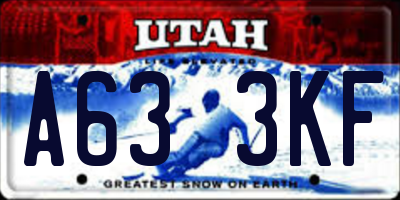 UT license plate A633KF