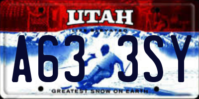 UT license plate A633SY