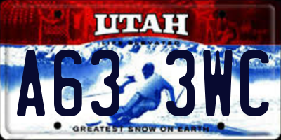 UT license plate A633WC