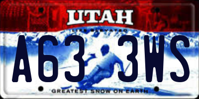 UT license plate A633WS