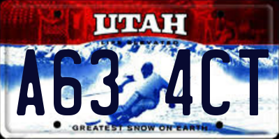 UT license plate A634CT