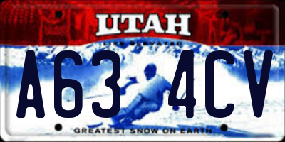 UT license plate A634CV
