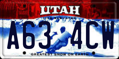 UT license plate A634CW
