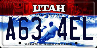 UT license plate A634EL