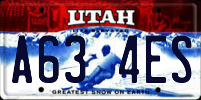 UT license plate A634ES