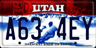 UT license plate A634EY