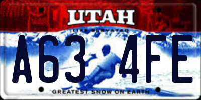 UT license plate A634FE