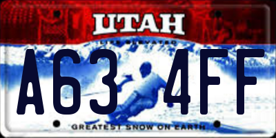 UT license plate A634FF