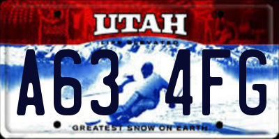 UT license plate A634FG