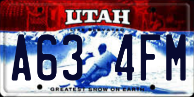UT license plate A634FM