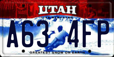 UT license plate A634FP