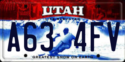 UT license plate A634FV
