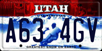 UT license plate A634GV