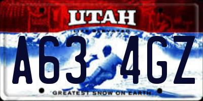 UT license plate A634GZ