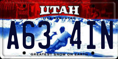 UT license plate A634IN