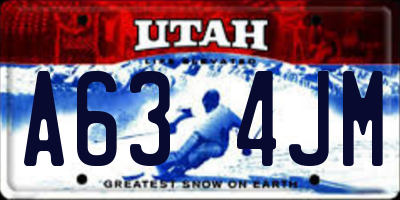 UT license plate A634JM