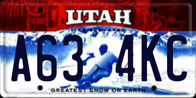 UT license plate A634KC