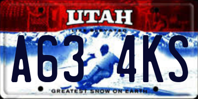 UT license plate A634KS