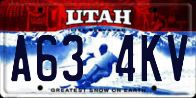 UT license plate A634KV