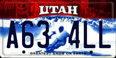 UT license plate A634LL