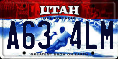 UT license plate A634LM