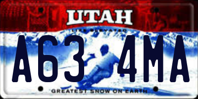 UT license plate A634MA