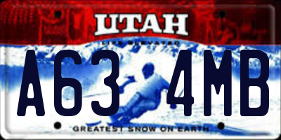 UT license plate A634MB
