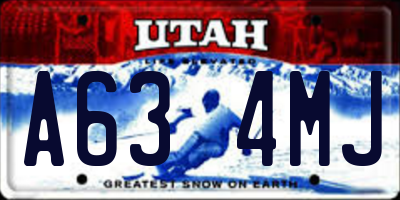 UT license plate A634MJ