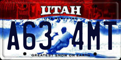 UT license plate A634MT
