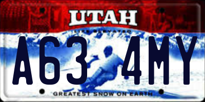 UT license plate A634MY