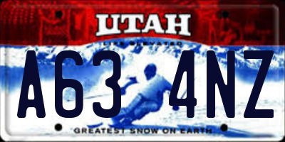 UT license plate A634NZ