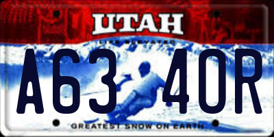 UT license plate A634OR