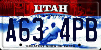 UT license plate A634PB