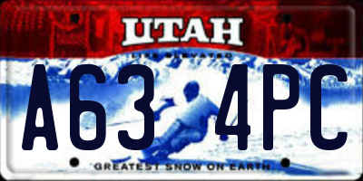UT license plate A634PC